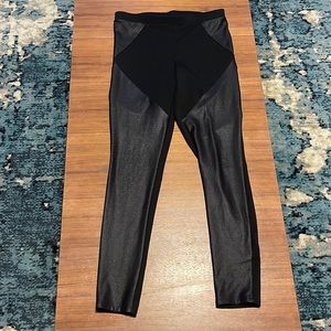 Black express legging/ work pant with faux leather details